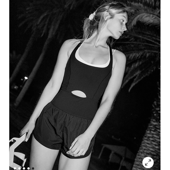 Free people movement romper righteous Runsie black womans NWOT - Picture 6 of 9